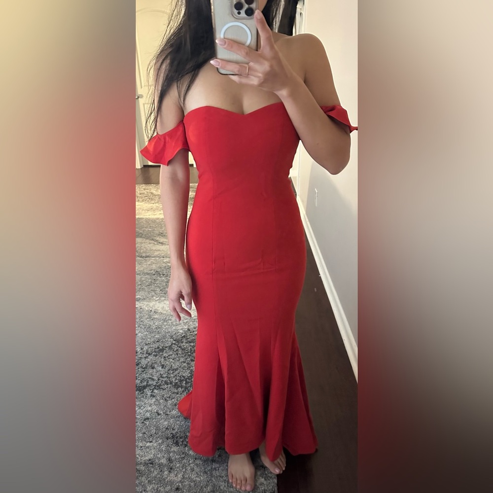 Likely Red Dress off shoulder gown dress